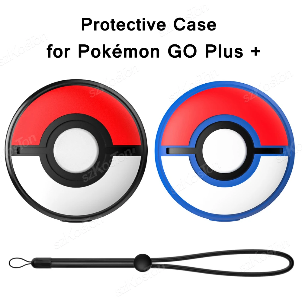 Custodia Protettiva Per Pokemon Go Plus + Pokeball Custodia Morbida In Silicone Antigraffio Con Cinturino Da Polso Per Pokragon Go Plus + Accessori