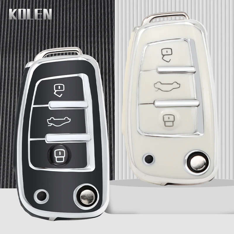 Car Key Shell Flip Key Fob Shell Key Case Cover For Audi A3 8L 8P A4 B6 B7 B8 A6 C5 C6 4F RS3 Q3 Q7 TT 8L 8V S3