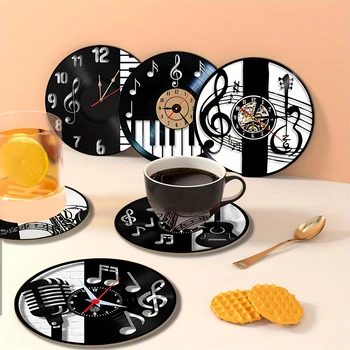 Music Vinyl Record Wood Ironing Non-slip Coaster