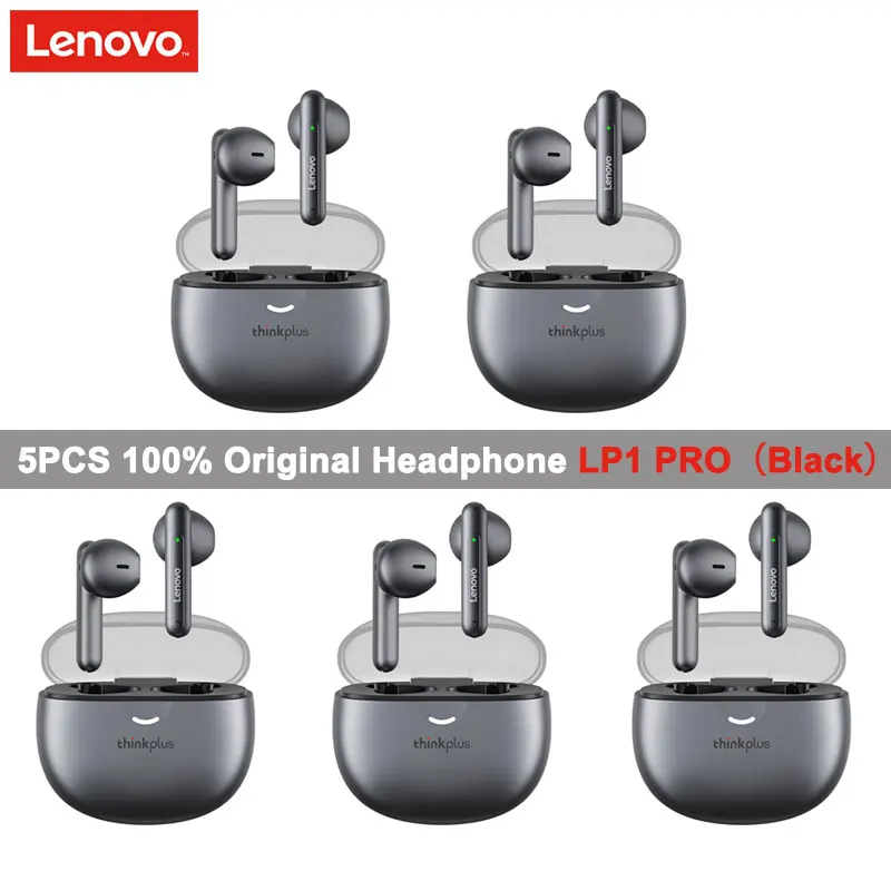 

5 шт., наушники Lenovo LP1 Pro, беспроводные наушники Bluetooth TWS, водонепроницаемые спортивные наушники с шумоподавлением, с микрофоном