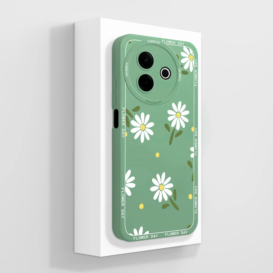 Beautiful Flower & Lazy Kitten Pattern Soft Silicone Anti-Slip Phone Case