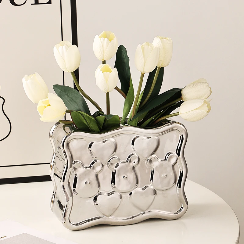 

Cream style soft decoration decorations, high-end and light luxury, entering the home, shoe cabinet, entrance, porch, vase decor
