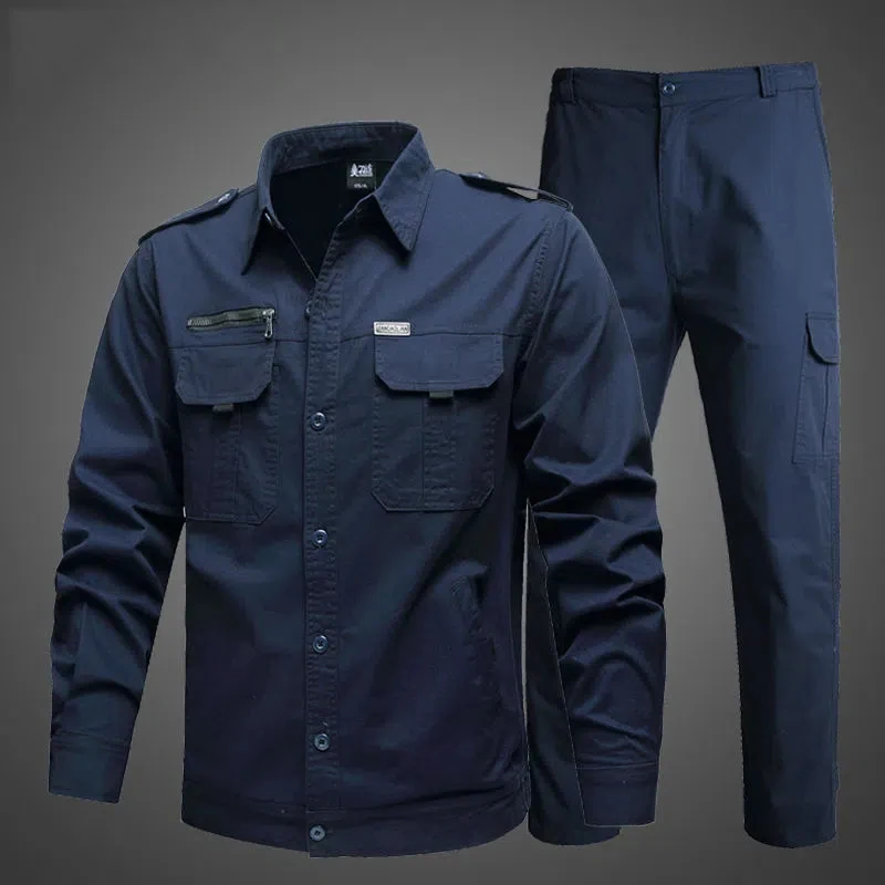 Spring Work Clothing Set Men Tactics Military Cotton Combat Cotton Shirts and Cargo Pants Army Green Causal Loose Suits Summer 5