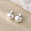 86622-c5c236.jpg Boucles d'oreilles françaises élégantes en perles plates épissées, couleur or, pour bijoux de fête à la mode coréenne, accessoires doux pour femmes, nouvelle collection 2024