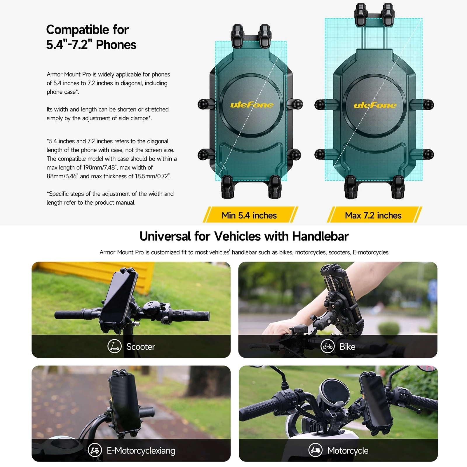 Ulefone Bicycle Holder Ulefone Armor Mount Pro Universal Bicycle Handle Phone Holder
