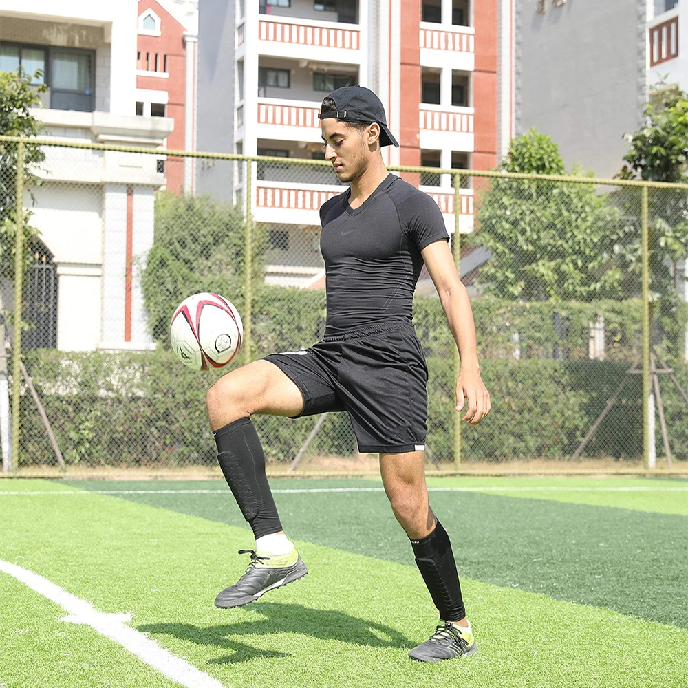 Soccer Shin Guards for Outdoor Sport, Honeycomb Anti-Collision Pads, Leg Guard, Socks Protector, Sports Safety Gear