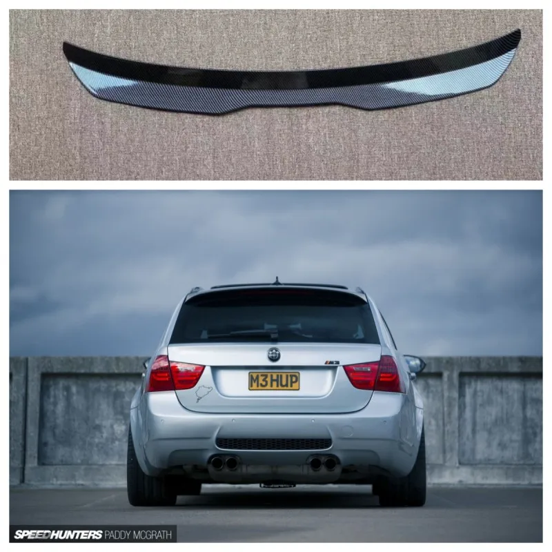 Spoiler Extension Per Bmw 3 E91 M-Pack Facelift Serie 3 Touring 2005-2012 Abs Plastica Car Tail Trunk Wing Spoiler Sul Tetto Posteriore