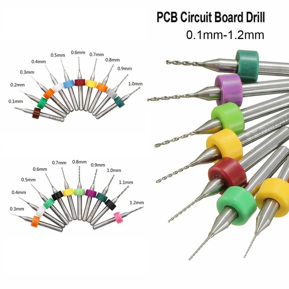 10pcs/Set 0.1-1.2mm PCB Mini Drill Bits Tungsten Steel Carbide For Print Circuit Board CNC Drill Bits Machine Tool Parts