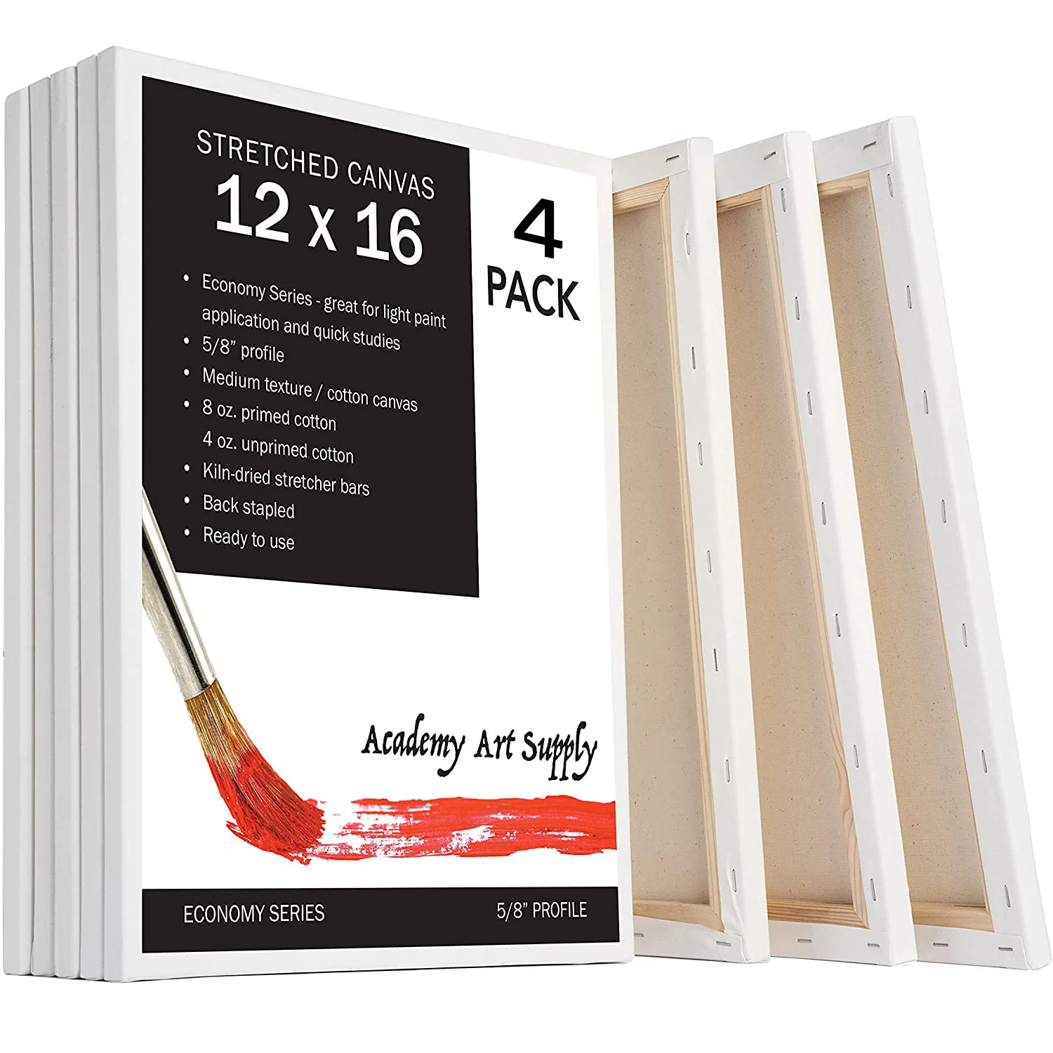 Packof4StretchedCanvasforPaintingPrimed30x40cm12x16inch100
