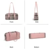 AILUXI Plaid Wool Underarm Bowling Bag Cute Heart Print Handbag Daily Commuting Gym Bag Christmas Halloween Gift 3