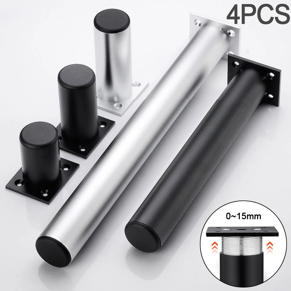 4PCSAdjustableFurnitureLegAluminumAlloySofaLegswithScrewfor