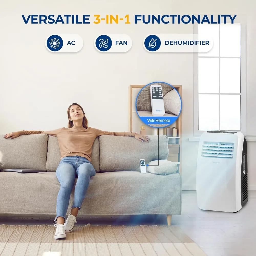 Conditioner with Built-in Dehumidifier Function,Fan Mode, Remote Control, Complete Window Mount Exhaust Kit