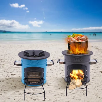 New 304 Stainless Steel Wood-Burning Portable Rocket Stove  Camping Exploring Outdoor Cooking Outdoor Hiking Picnic BBQ Cooking 2