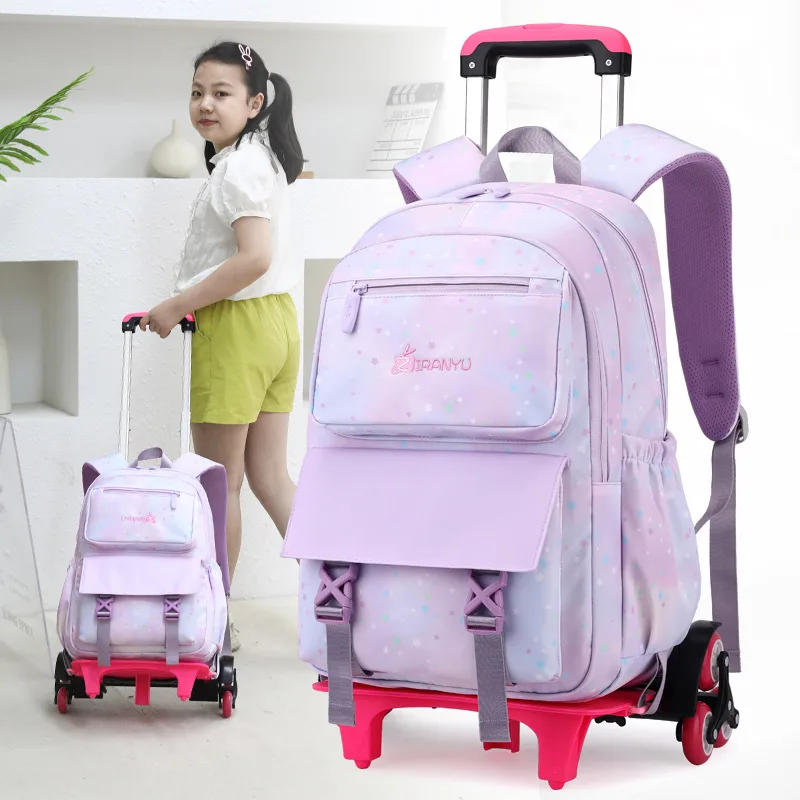 Children School Backpacks with Wheels School Bags For Girls Wheeled backpack Kids Trolley School Bag Students Rolling Backpack