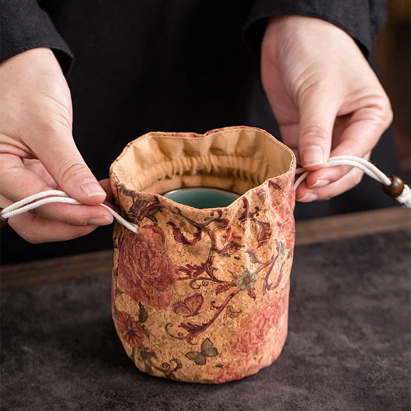 Travel Portable Teaware Carry Bag Breakage-proof Protective Cover Chinese Teacup Gift Package Antique Bag Jewelry Storage