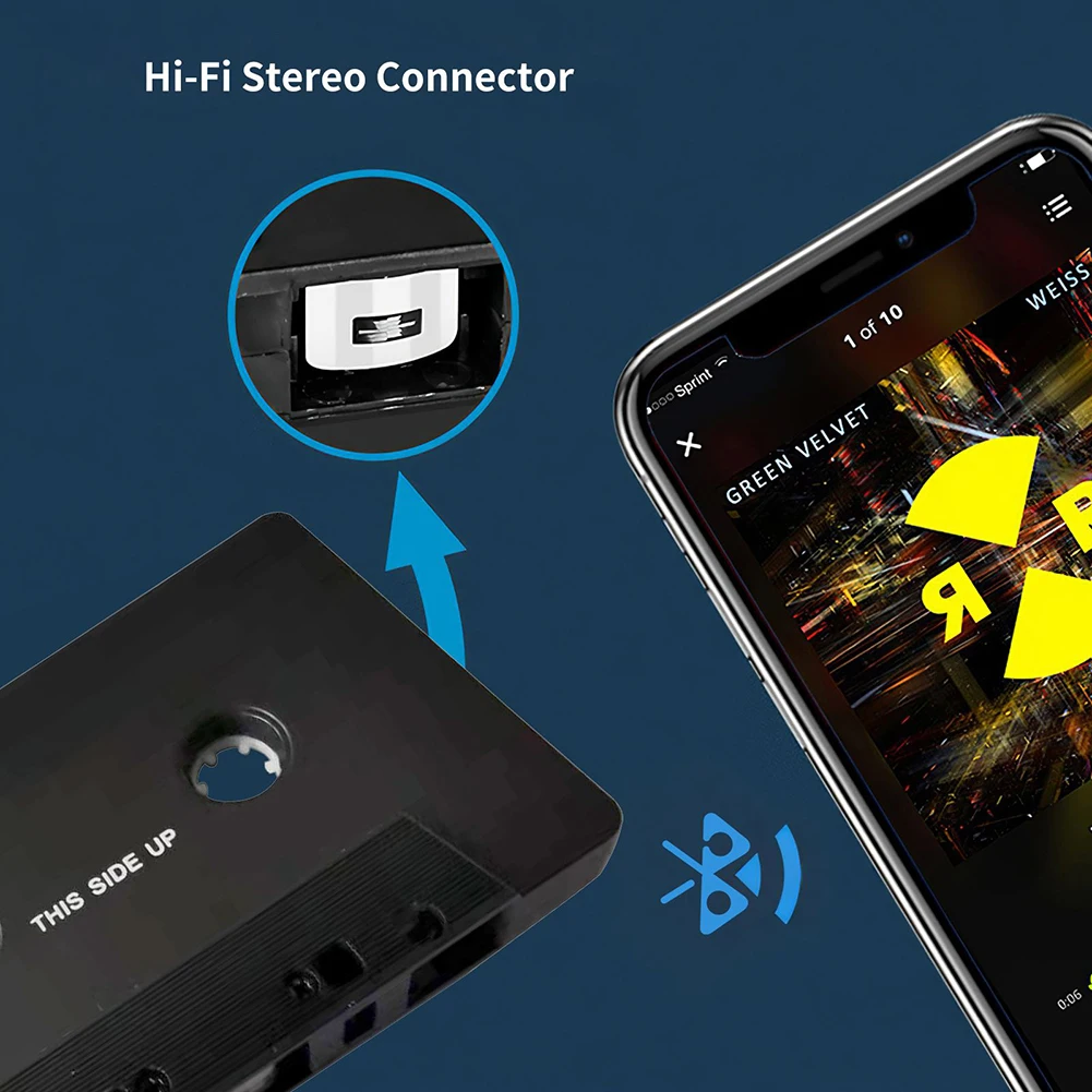 Bluetooth Segéd- Hang Adapter kocsi Szikratávirát Kazetta Magnószalag BT 5.0 átalakító Univerzális Autó Magnószalag AAC MP3 SBC hifi Játszadozó