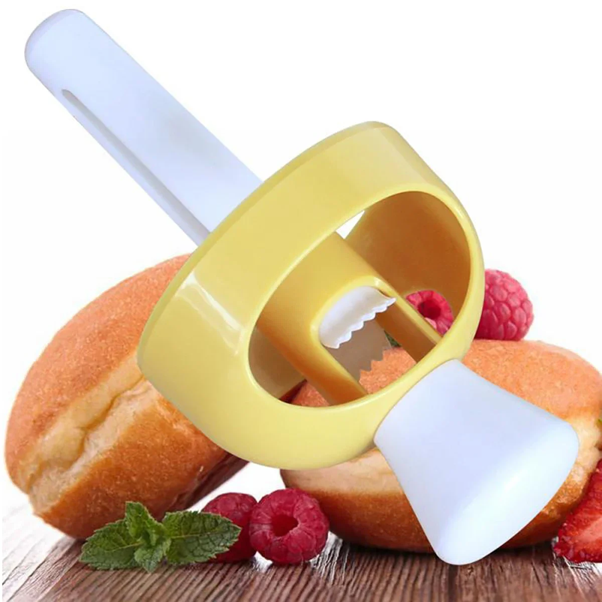 1set donut mold baking tool, printed biscuit mold, plastic hollow bread mold