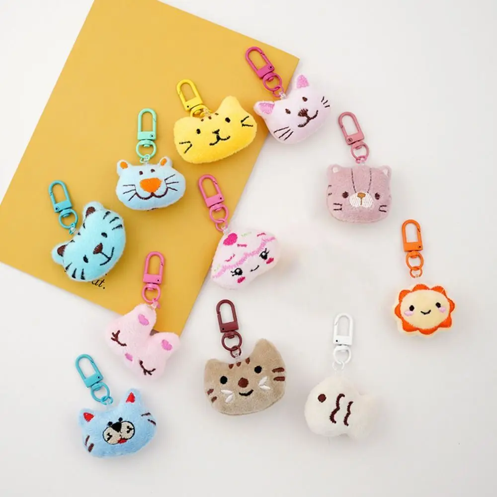 Soft Cartoon Cute Plush Bear Keyring Cloud Mouse Rabbit Keychain Korean Tiger Earphone Case