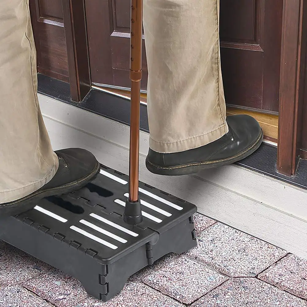Folding Stool Non-Slip Home Door Elderly Ladder Auxiliary Half-Step Folding Step Stool Portable Plastic Folding Stool For Bed Stairway Step