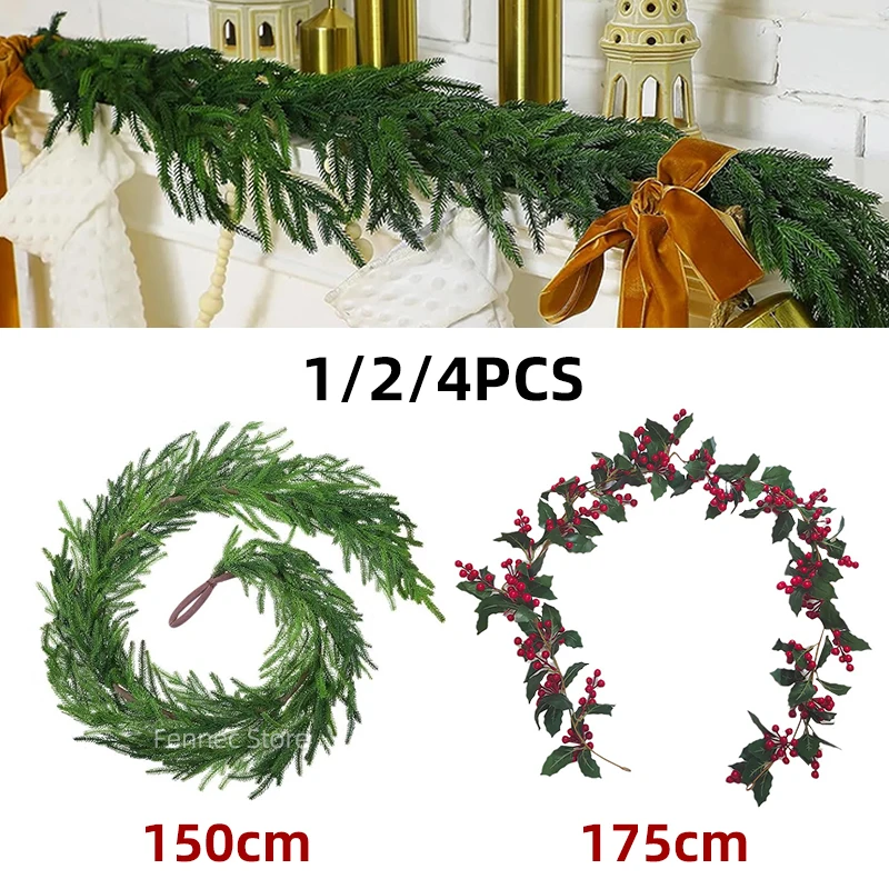 

68/59in Christmas Garland Norfolk Pine Garland Rustic Table Runner Christmas Indoor Mantle Decor Home Decor DIY Christmas Gift