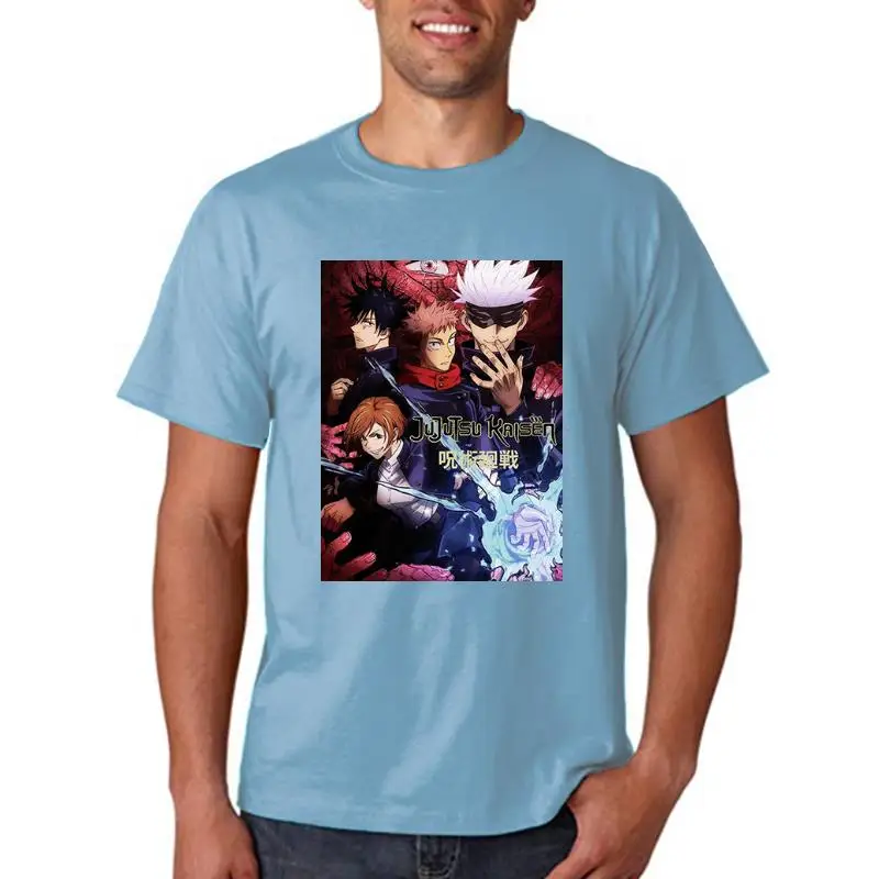 

Jujutsu Kaisen Cartoon Poster Women T-Shirt Harajuku INS Fashion Tshirt Korean Style Tops 2022 Summer Soft Womens T Shirts Anime