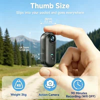 4K HD Mini Vlog Camera with WiFi Wireless Portable Action Body Cam for Sports Travel Photography Pocket Sized Video Recorder 6