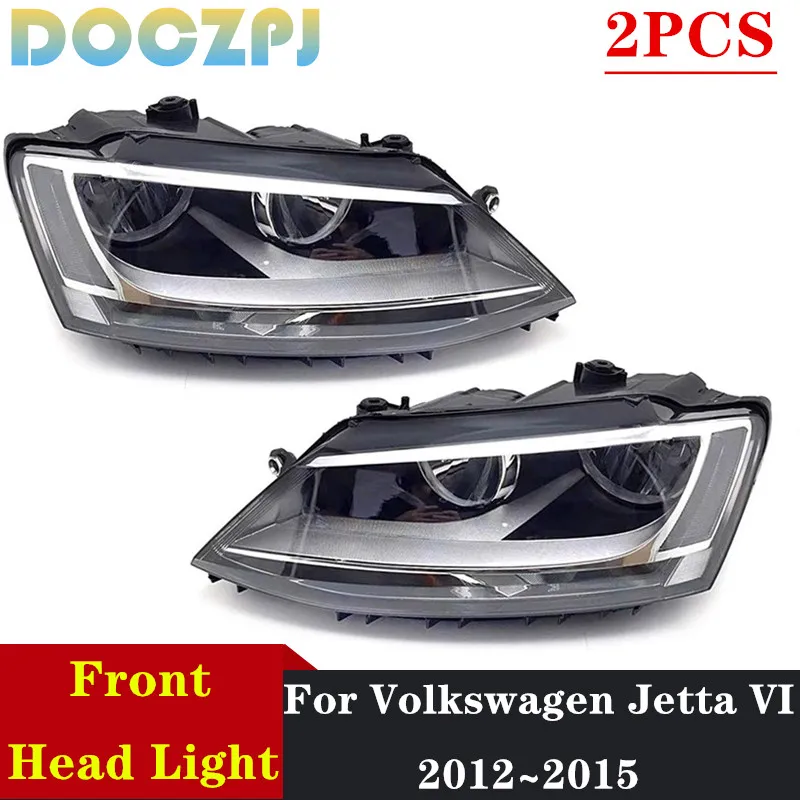 

2PCS Left and Right Car Front Bumper Driving Headlights Head Lamp Assembly For Volkswagen Jetta VI 2012 2013 2014 2015