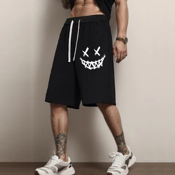 fashion men's beach shorts funny graphics print sweat pant hip hop breathable sports casual shorts sweatpants breeches