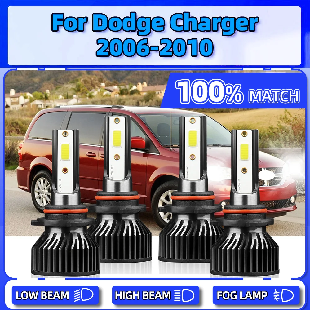 

240W 40000LM Canbus LED Headlight 9005 HB3 9006 HB4 Auto Headlamps 6000K White 12V For Dodge Charger 2006 2007 2008 2009 2010