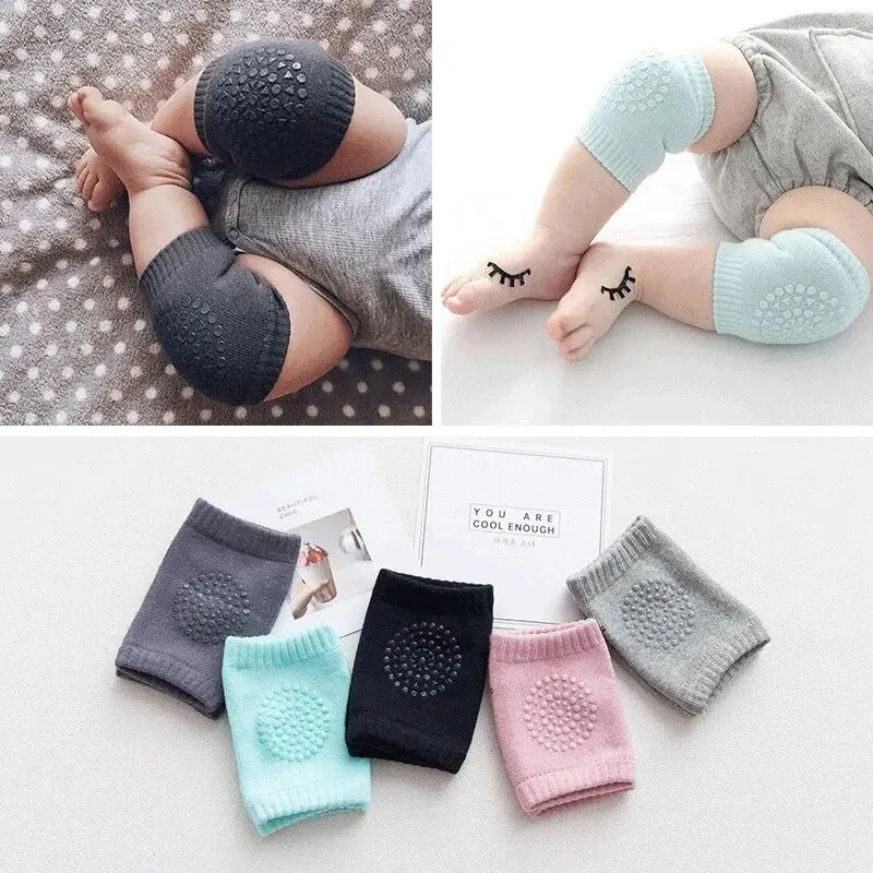 knee pad 5Pairs Baby Toddler Crawling Anti-Slip Solid Infant Boys Girls Elbow Cushion Pad Safety Protector Toddler Leg Warmer