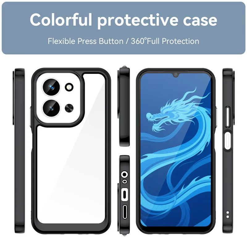 Colorful Soft Edge Silicone Transparent Bumper Case