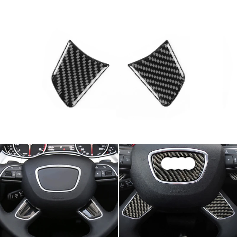 2 Pezzi In Vera Fibra Di Carbonio Car Styling Interni Copertura Del Pannello Del Volante Trim Per Audi A6 C7 A6L 2012 2013 2014 2015 2016