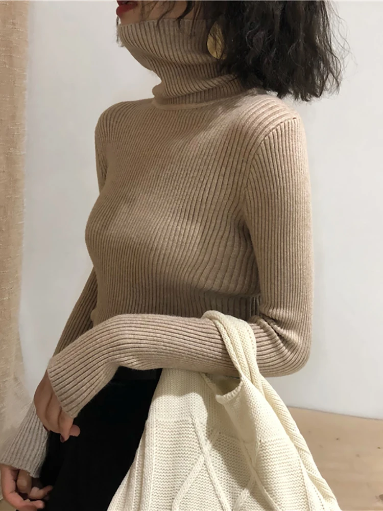 Turtleneck Sweater Womens 2024 Autumn Winter Tops Korean Slim Women Pullover Jumper Knitted Sweater Pull Femme Hiver Truien 5