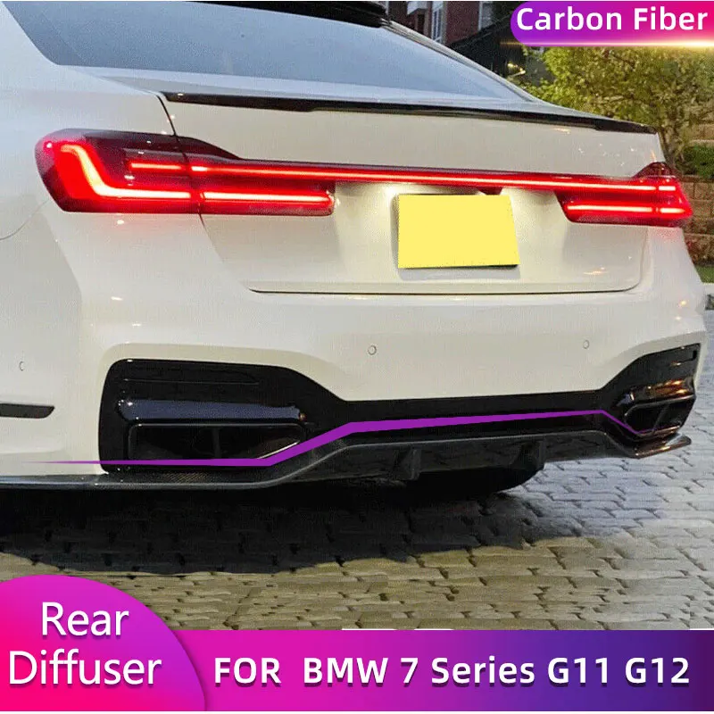 

Carbon Fiber Car Rear Bumper Diffuser Lip Spoiler For BMW 7 Series G11 G12 M Sport 2019 2020 Racing Rear Diffuser Lip Apron