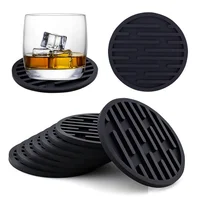 Silicone 10cm Coffee Cup Mat Coaster Round Heat Resistant Rubber Pad Tea Drink Mug Glass Beverage Holder Decor Table Mat Decor 2