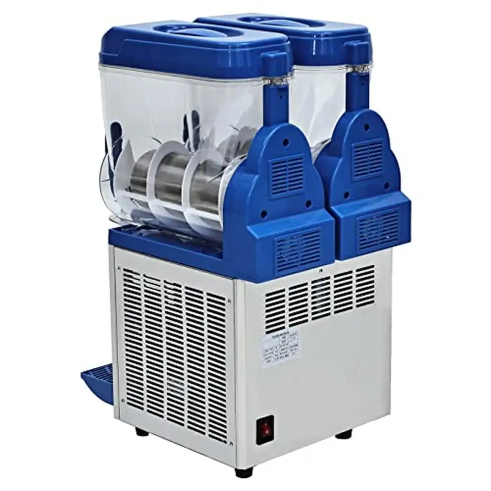 Commercial Slushy Machine 8 Gallons Stainless Steel Margarita Smoothie Maker Cocktail Ice Juice 2 Tanks LED Control Kit 1000W 5