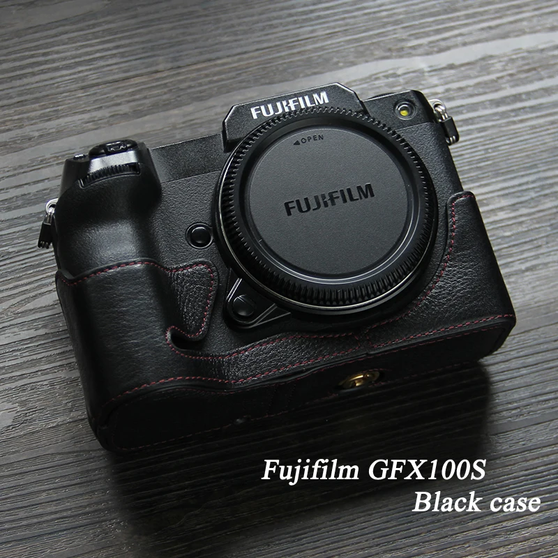 Fuji-本革製カメラケース,fujifilm xs10 X-S10 gfx100s用ハーフ