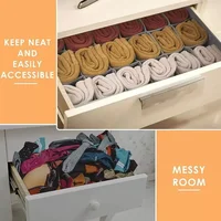 Organisateurs de sous-vêtements d'armoires et de tiroirs, garde-robe, organisateur de soutien-gorge pour sous-vêtements, chaussettes, pantalons, boîte de rangement pliable pour la maison 3