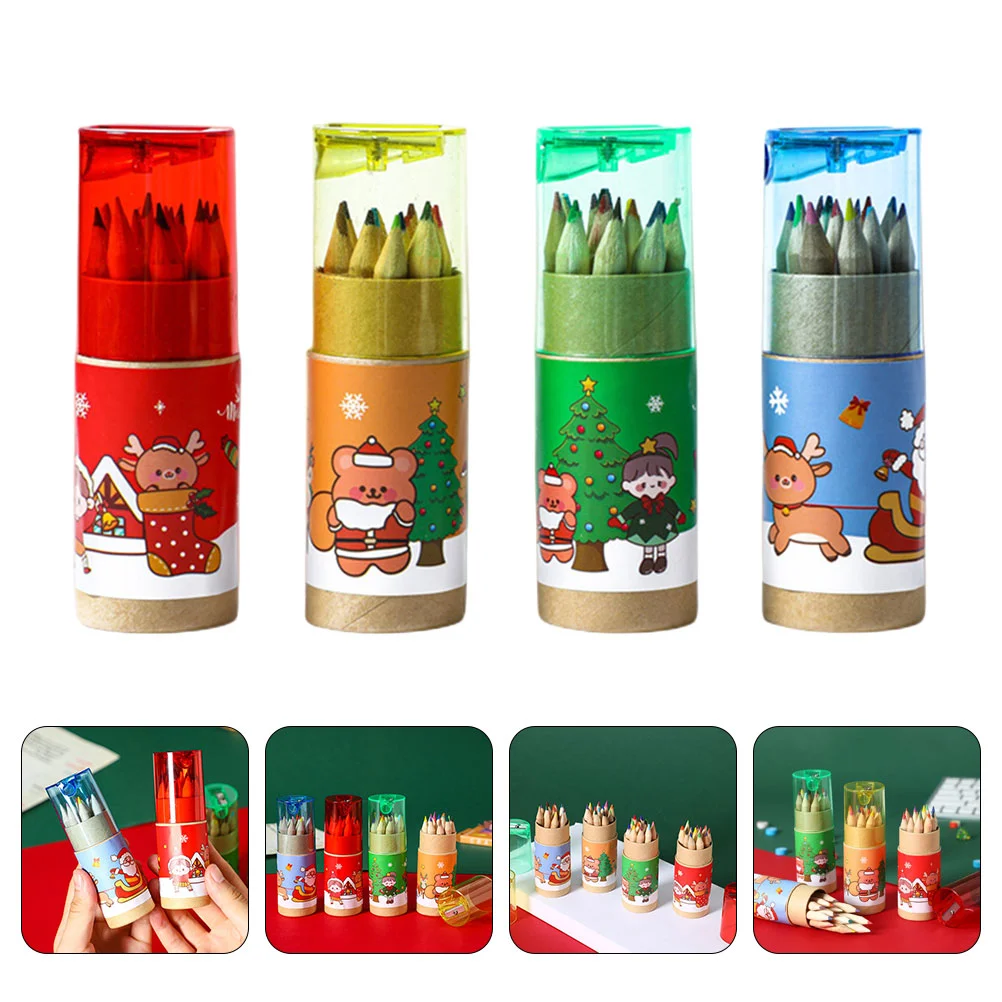 

4 коробки декоративных цветных карандашей для художников, портативные разноцветные карандаши