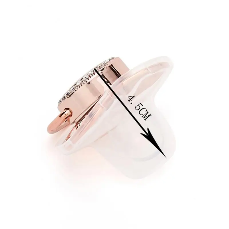 Rose Gold Bling BPA Free Silicone Baby Pacifier And Clips