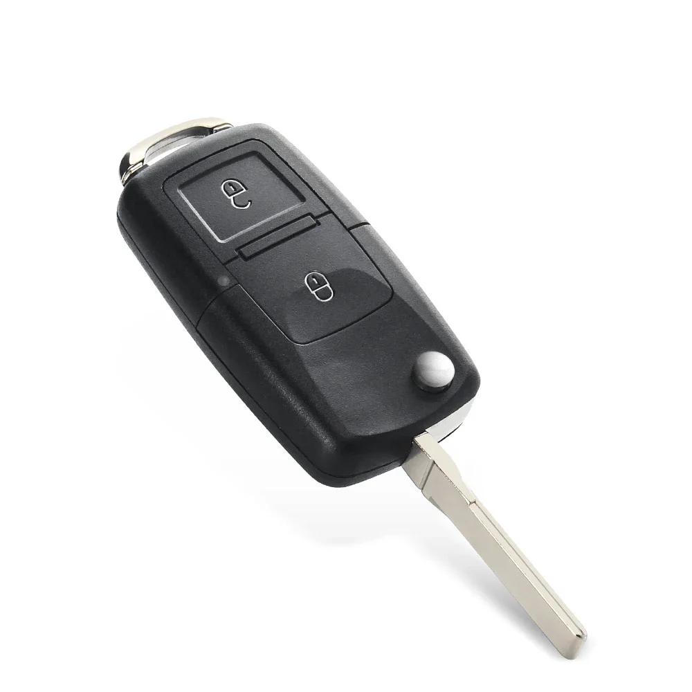KEYYOU 2 Button Folding Car Remote Key Flip Folding Key Shell Case For Volkswagen Vw Jetta Golf Passat Beetle Skoda Seat Polo B5 images - 6