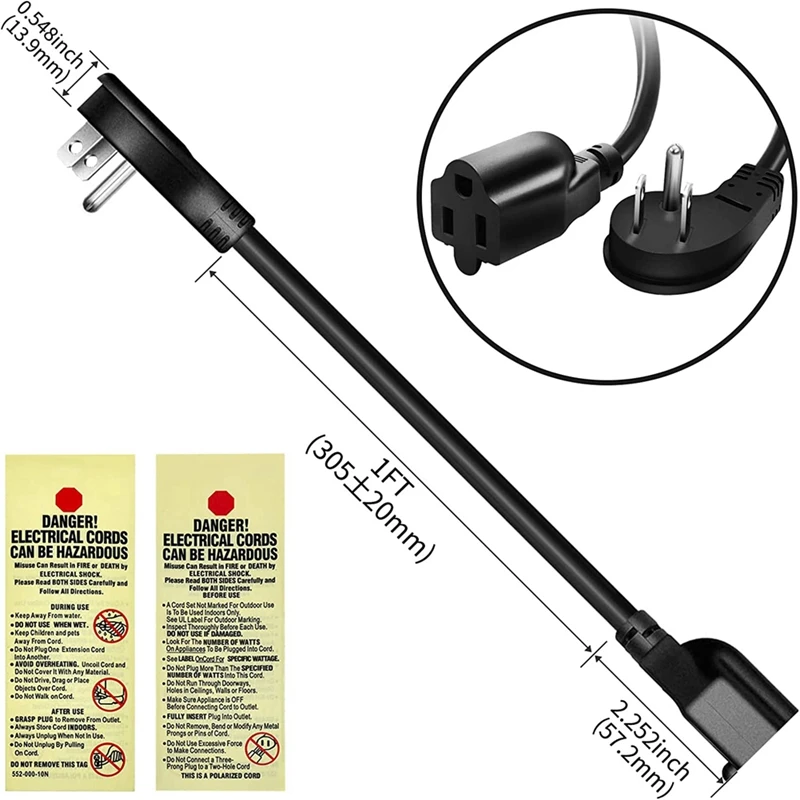÷ ÷  ڵ 1 Ft, 16 AWG 3   ̾ ª ڵ (13 Amp, 125 Ʈ, 1625 Ʈ) US ÷