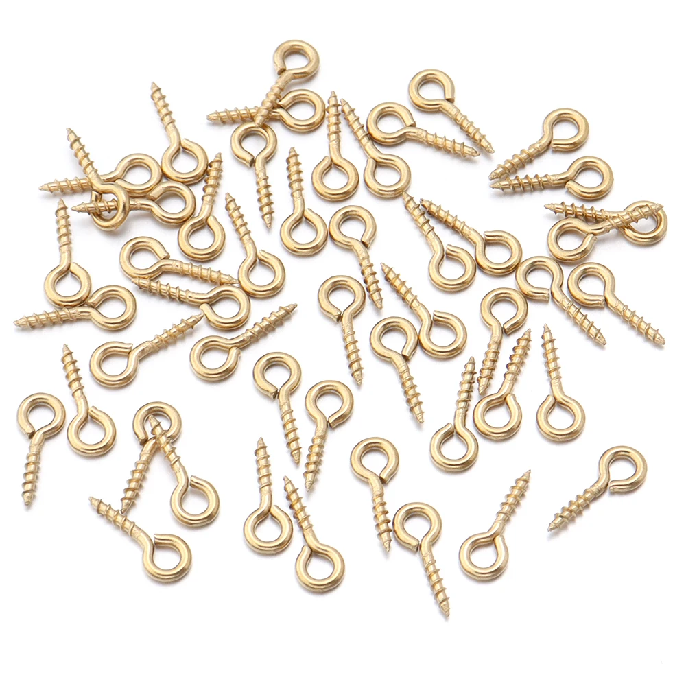 20-50 teile/los Edelstahl Schlüsselbund Haken Auge Pins Eyepin Mini Schraube Anhänger DIY Gewinde Pin Fitting DIY Schmuck armband – Detail 8