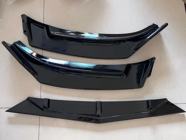 フロントバンパースポイラーマツダ3 axela 2014-2018新しい3xカースプリッタディフューザーリップデフレクターの唇ボディキットプロテクターカバー 2gl | バンパー マツダ 3 アクセラ 2014-2018 用 光沢ブラック