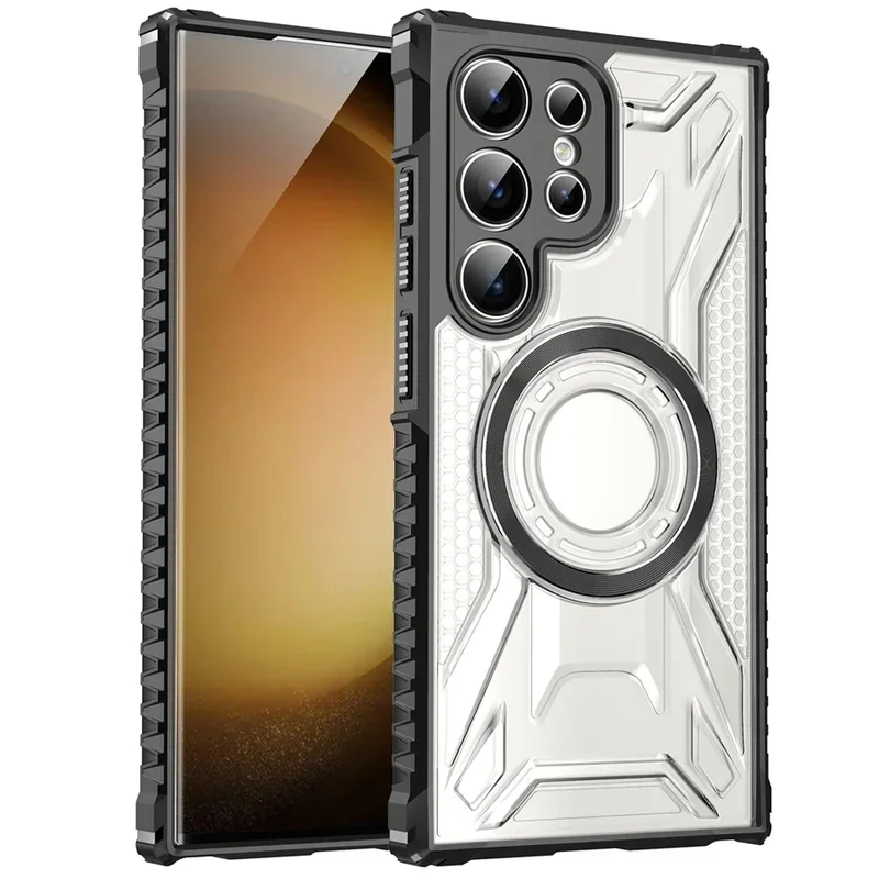 Rugged Shockproof Armor Case with Magnetic Wireless Charging Compatibility