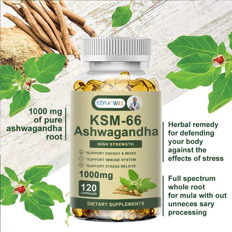 KSM-66 Ashwagandha with 5% Withanolides for Natural Stress Relief, Cognitive Function, Brain & Vitality, and Mood Support