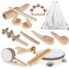 11Pcs/7Pcs Musical Instruments for Toddler Wooden Percussion Instruments Toys Set with Storage Bag Educational Music Toys Gift 1