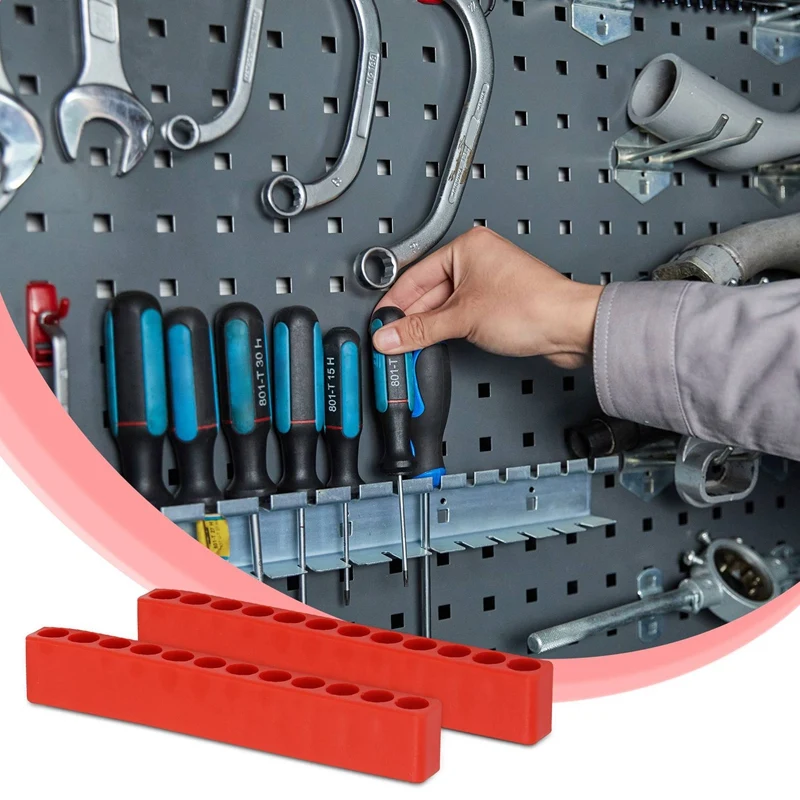 

10Pcs 12-Hole Screwdriver Bit Holder Base Storage Case Hex Bit Organizer