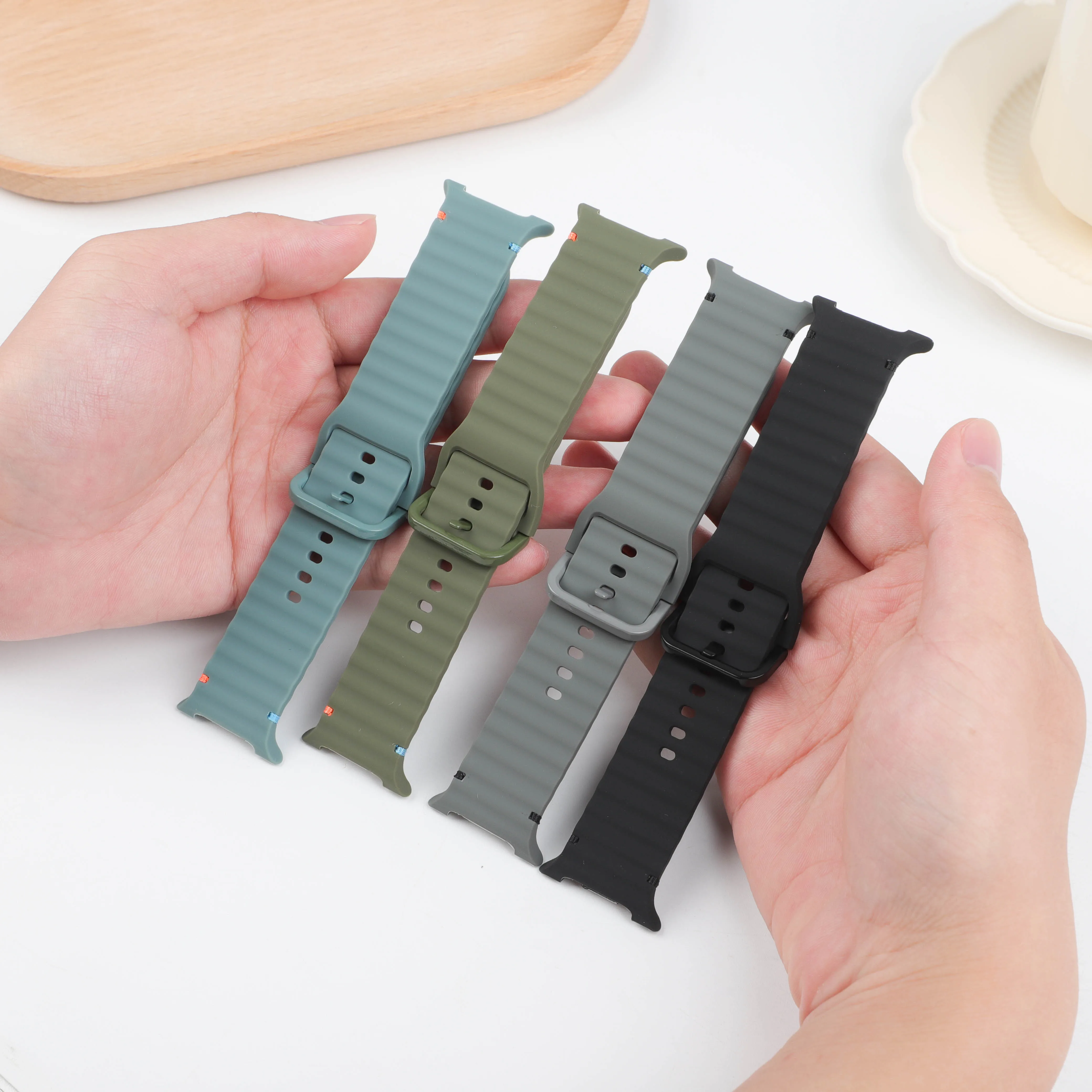 Original Silicone Band For Samsung Galaxy Watch 8 40mm 44mm Correa pulseira Bracelet Galaxy Watch 8 Classic 46mm Sport Strap