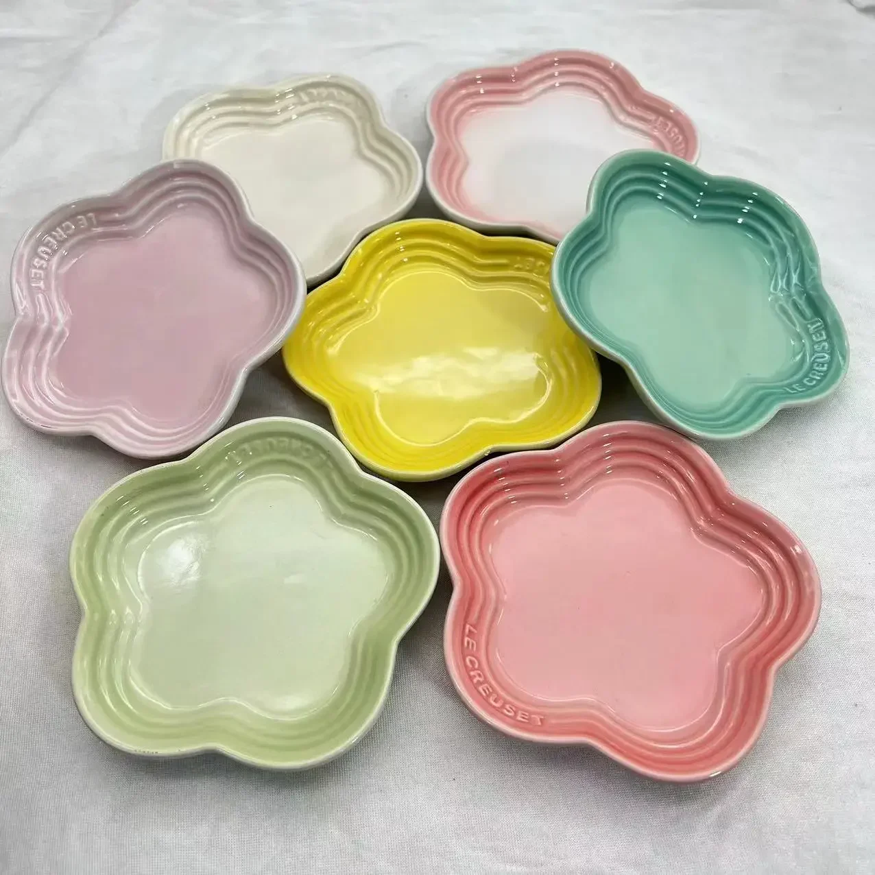 Ceramic Plum Blossom Sauce Plates - 55 Inch Dessert Dishes French Cool Color Tableware